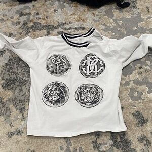 Kids White Graphic Long Sleeve Shirt Roberto cavalli